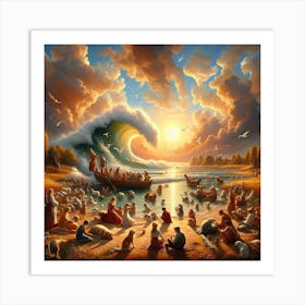 Great Flood Noah's ship Art Print