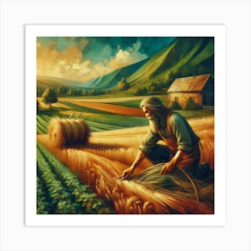 Farmer In The Field 1 Art Print
