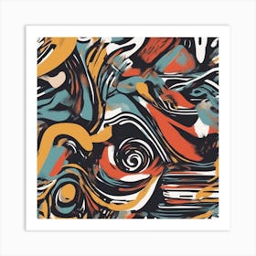 Bold Typography With Abstract Brushstrokes Art Print