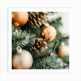 Christmas Tree With Ornaments Art Print