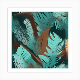 Abstract Tropical Leaf pattern art, 122 Art Print