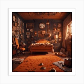 Room With Clocks 1 Art Print