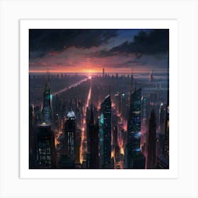 Futuristic Cityscape2 Art Print