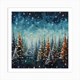 Retro-Frosty Brush Symphony Art Print