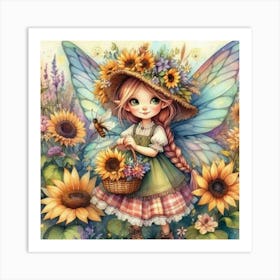 Sunflower Fairy 1 Art Print