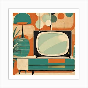 Retro Vintage Tv Art Print