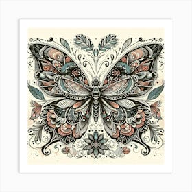 Illustration lace butterfly 7 Art Print