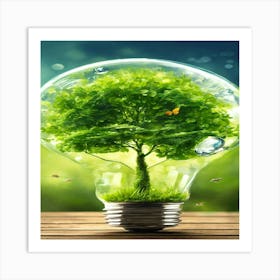 Produce Me An Image Of Eco Tips Carbon Footprint (1) Art Print