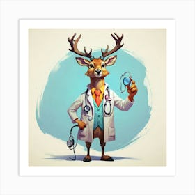 Doctor Deer 5 Art Print