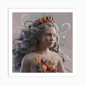 Girl With A Crown Art Print