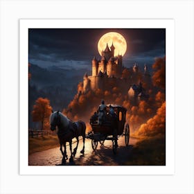 Castle In The Moonlight Art Print