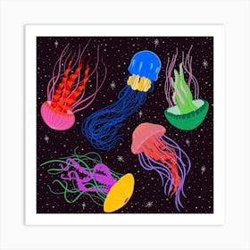 Jellyfish Galaxy Square Art Print