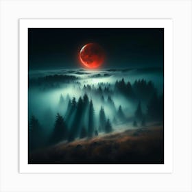 Red Blood Moon Art Print