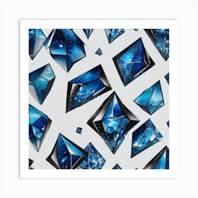 Blue Crystals 2 Art Print