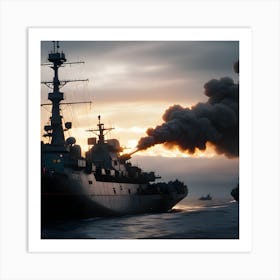 Naval Warfare - Ships at Sea 13 Art Print