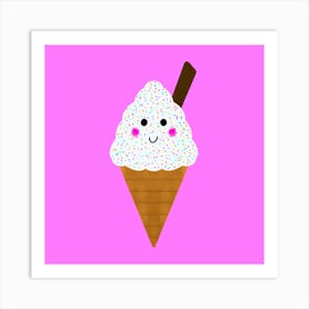 Cute Ice Cream Cone Art Print