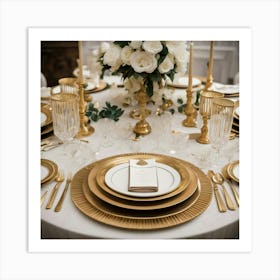 Gold Wedding Table Setting 2 Art Print