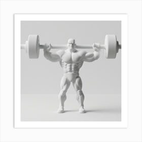 Bodybuilder With Barbell Art Print