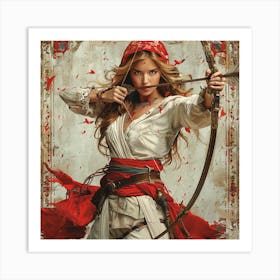 Girl With A Bow And Arrow Art Print