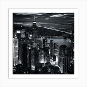 Black And White Cityscape 4 Art Print