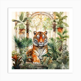 Tiger In A Jungle Room Art Print