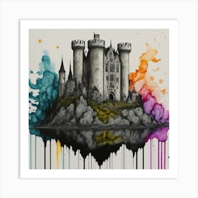 Castle In The Sky Watercolors Art Print