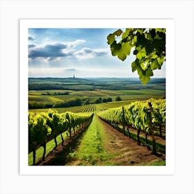 Countryside Wine Heaven Vine Green Nature Rheinland Grape Grower Eifel Spring Vinery Blan Art Print