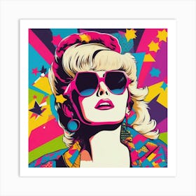 80s pop art blonde Art Print