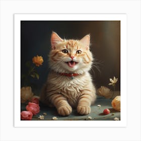 Smiling Kitten Art Print