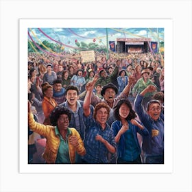 Crowd At A Festival Art Print