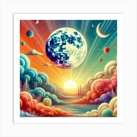 Planet In Space Art Print