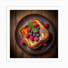 French Toast With Berries On A Plate Art Print