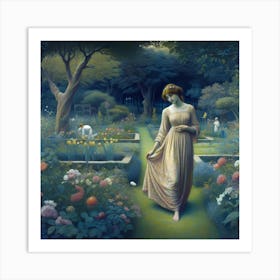 Lady In The Garden 5 Art Print