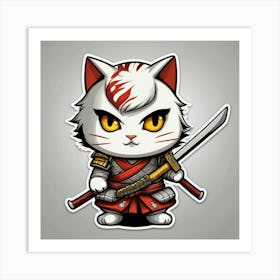 Samurai Cat Art Print