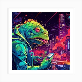 Lizard In The City Art Print