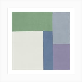 Minimalist Abstract Geometries - Blue 05 Art Print