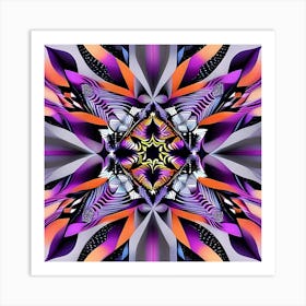 Abstract Purple And Orange Design Art Print