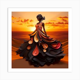 African Woman In A Dress 2 Art Print