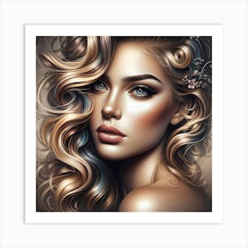 Portrait Of A Beautiful Woman 2 Art Print