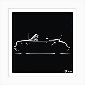 Silhouette Of A Convertible Art Print