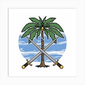 Palm Tree With Swords Art Print