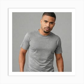 Man In Gray Tee Shirt Art Print