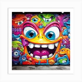 Monster Mural Graffiti Art for wall decor Art Print