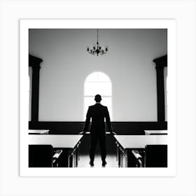 Silhouette Of A Businessman modern art Art Print