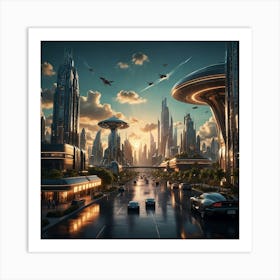 Futuristic City 11 Art Print