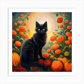 Beautiful Black Cat Art Print