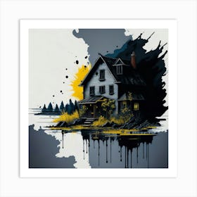 Colored House Ink Painting (84) Art Print