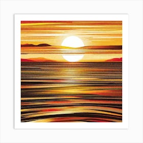 Sunset Over The Ocean 31 Art Print