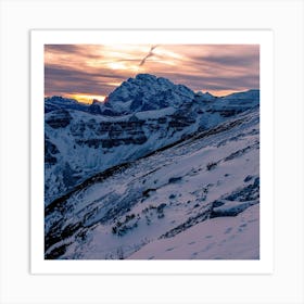 Mountain Snow Peaks Wallpaper 1024x1024 Art Print