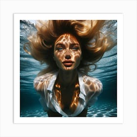 Underwater Portrait Of A Woman 3 Art Print
